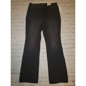 Nwt Style  & Co Women's Black Bootcut Jeans Floral Embellished Pockets Size 10